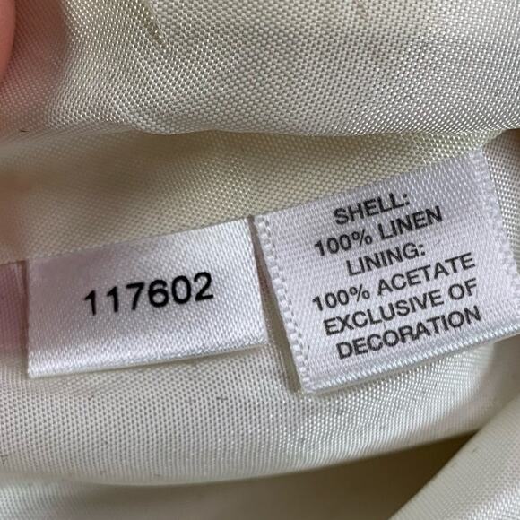 Ann Taylor LOFT Pleated 100%  LINEN Womens Size 8 Skirt Preppy Pink Black White - Picture 8 of 13